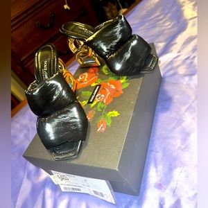 Dolce & Gabbana Logo Iconic Quilted Nylon Black Women Size 10